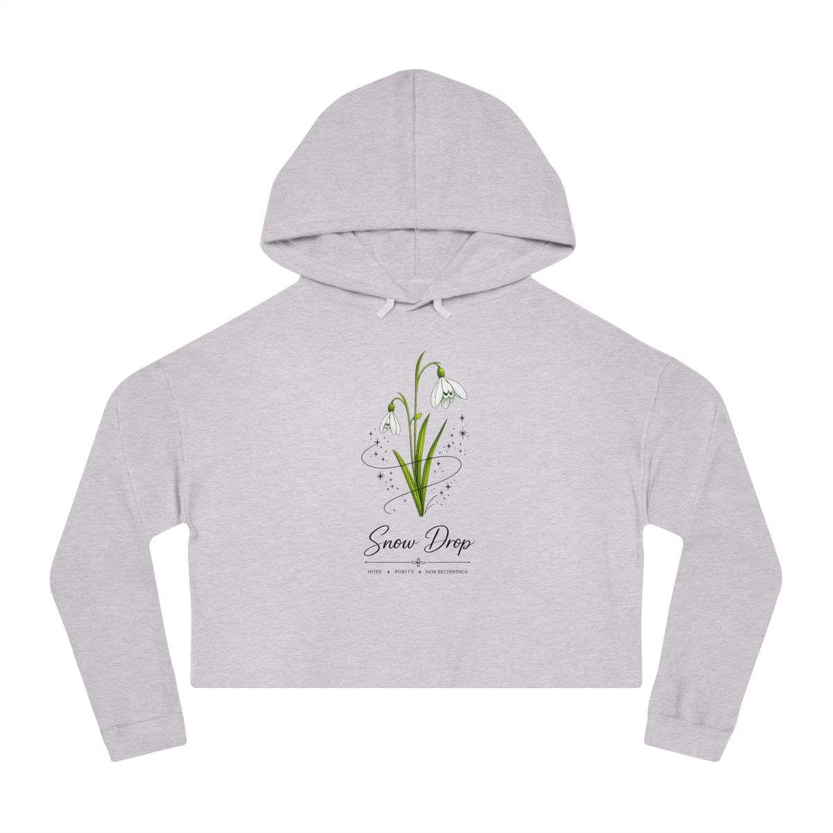Snow Drop Cropped Hooded Sweatshirt