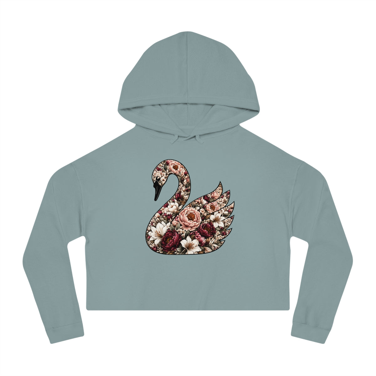 Peony & Plumage Cropped Hooded Sweatshirt