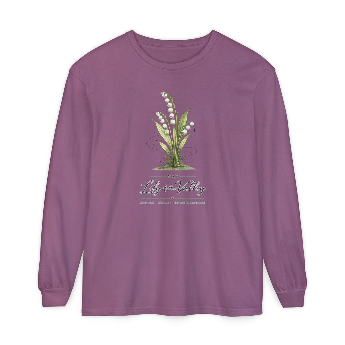 May Birth Flower Long Sleeve T-Shirt