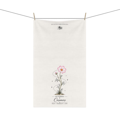 October Birth Flower Tea Towel