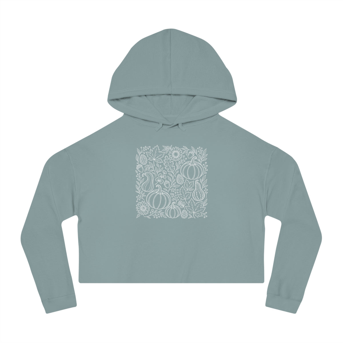 Autumn Whimsy Cropped Hooded Sweatshirt