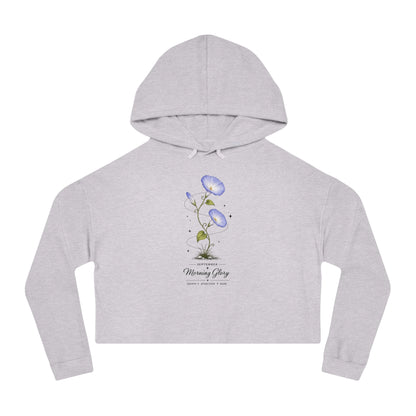 September Birth Flower Cropped Hooded Sweatshirt