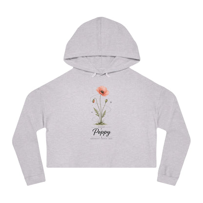 August Birth Flower Cropped Hooded Sweatshirt