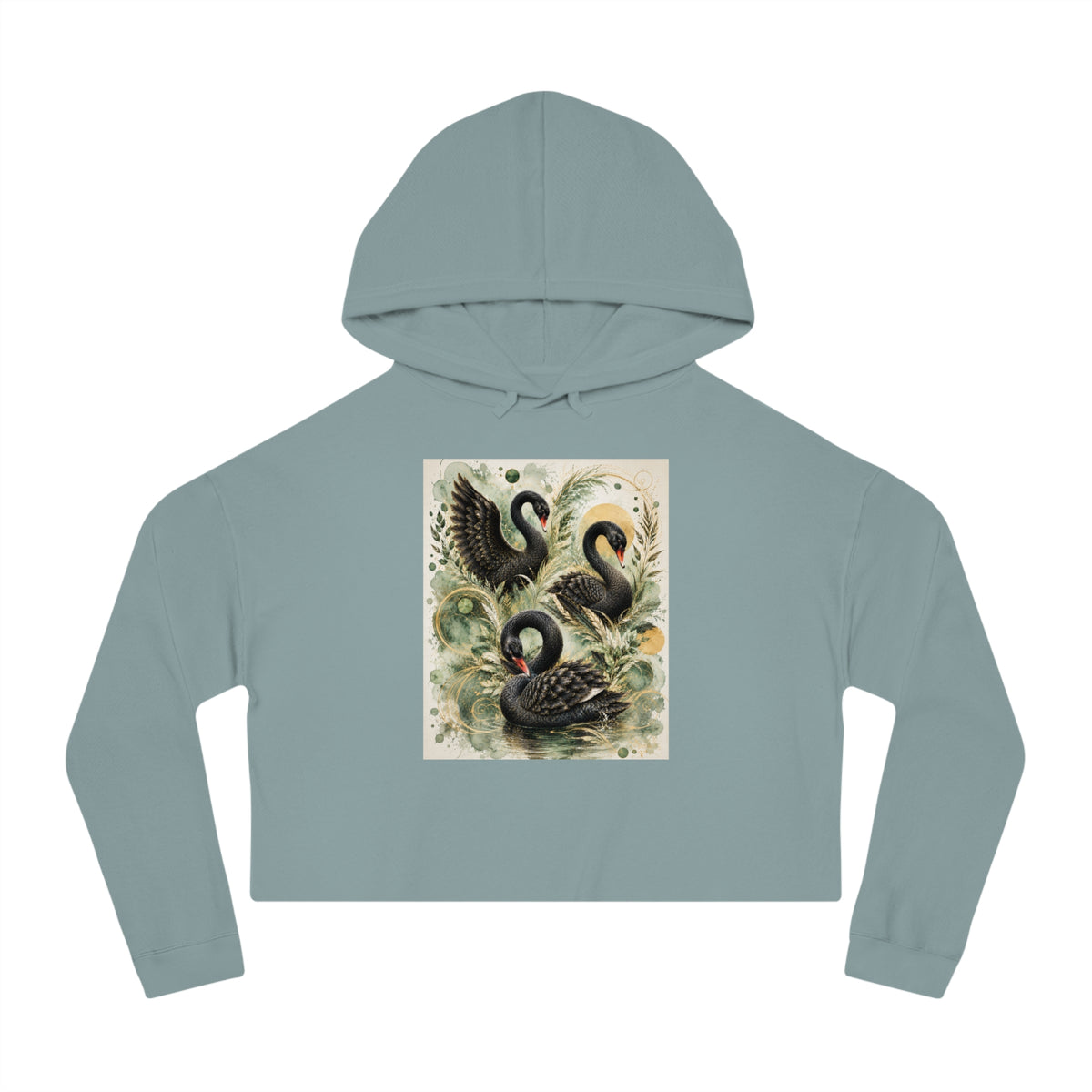 Emerald Grace Cropped Hooded Sweatshirt