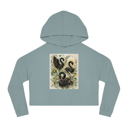 Emerald Grace Cropped Hooded Sweatshirt