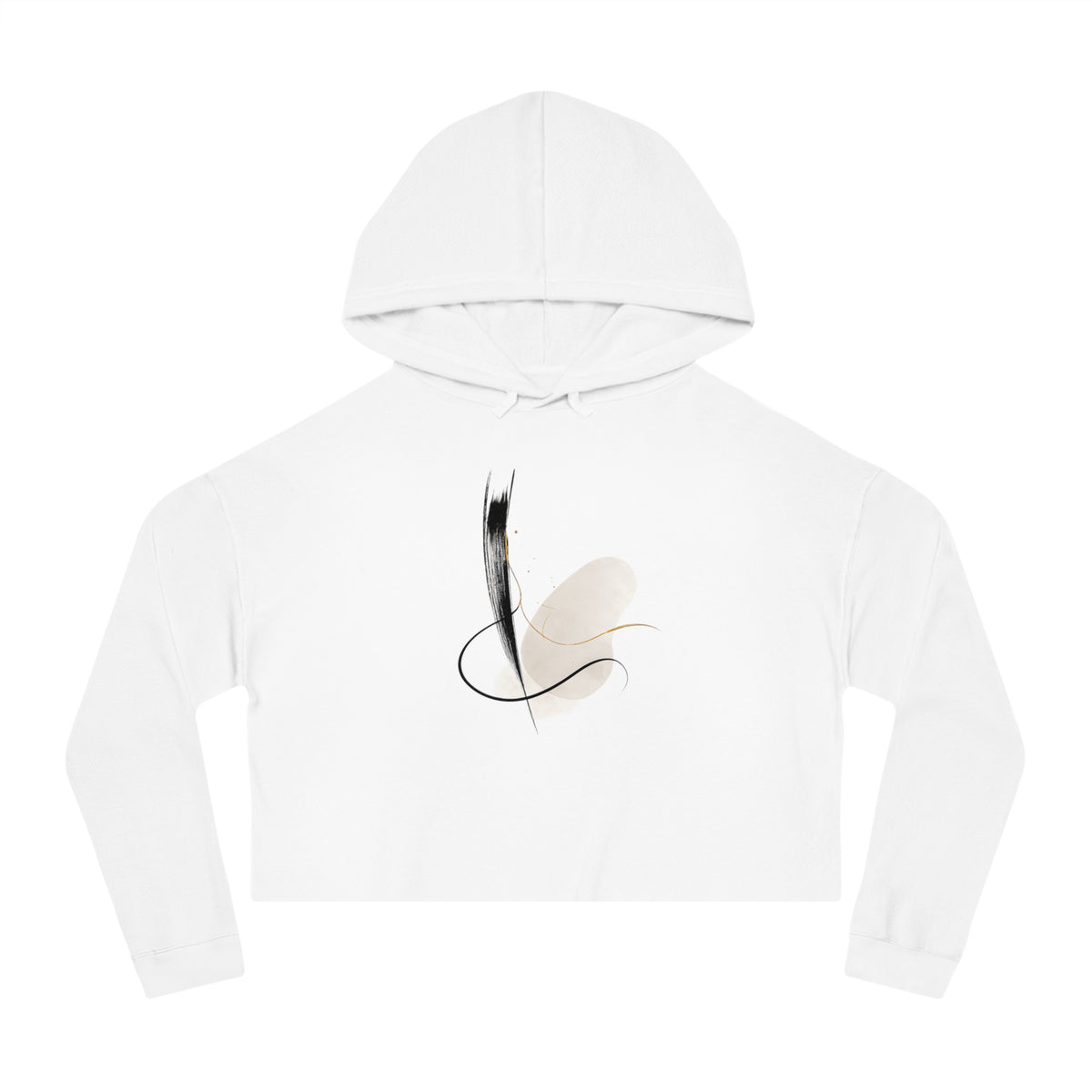 Contrast Cropped Hooded Sweatshirt