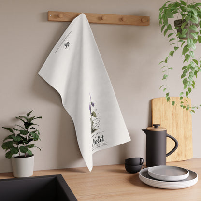 February Birth Flower Tea Towel