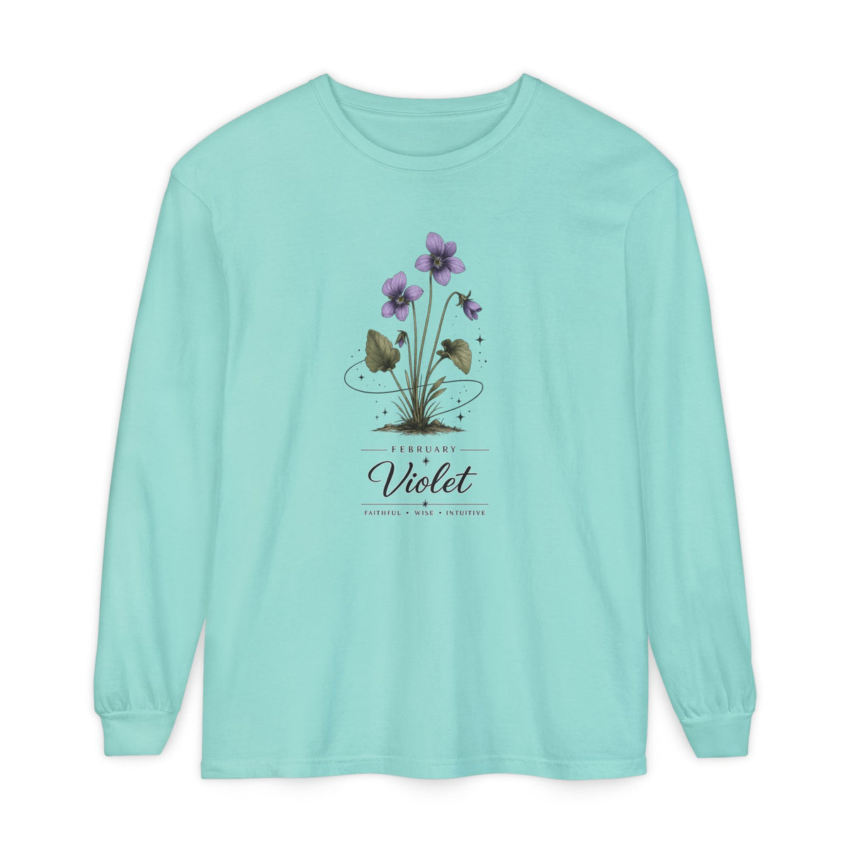 February Birth Flower Long Sleeve T-Shirt