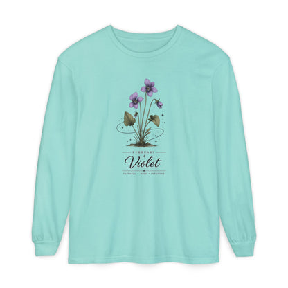 February Birth Flower Long Sleeve T-Shirt