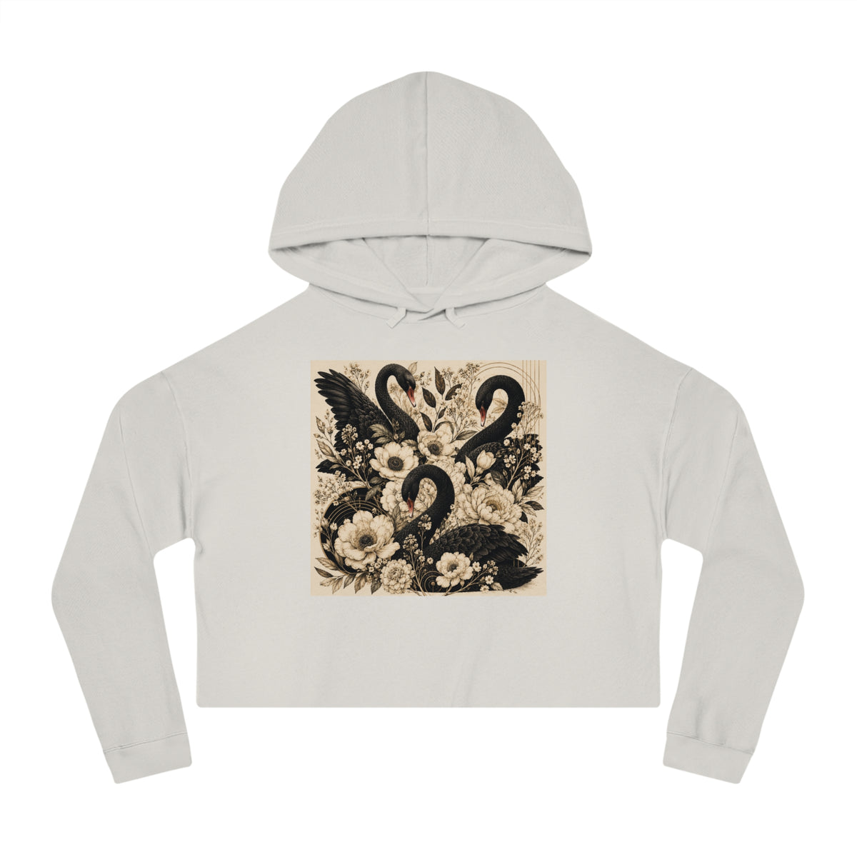 Midnight Bloom Cropped Hooded Sweatshirt