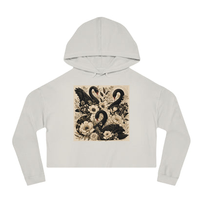 Midnight Bloom Cropped Hooded Sweatshirt