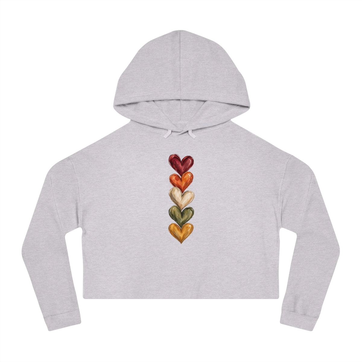 Hearts Of Autumn Cropped Hooded Sweatshirt
