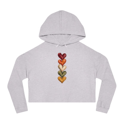 Hearts Of Autumn Cropped Hooded Sweatshirt