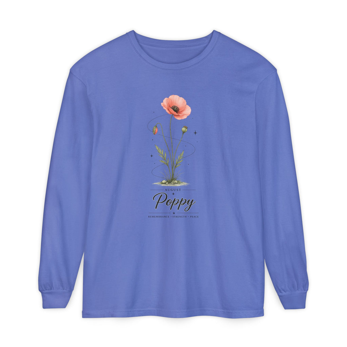 August Birth Flower Long Sleeve T-Shirt