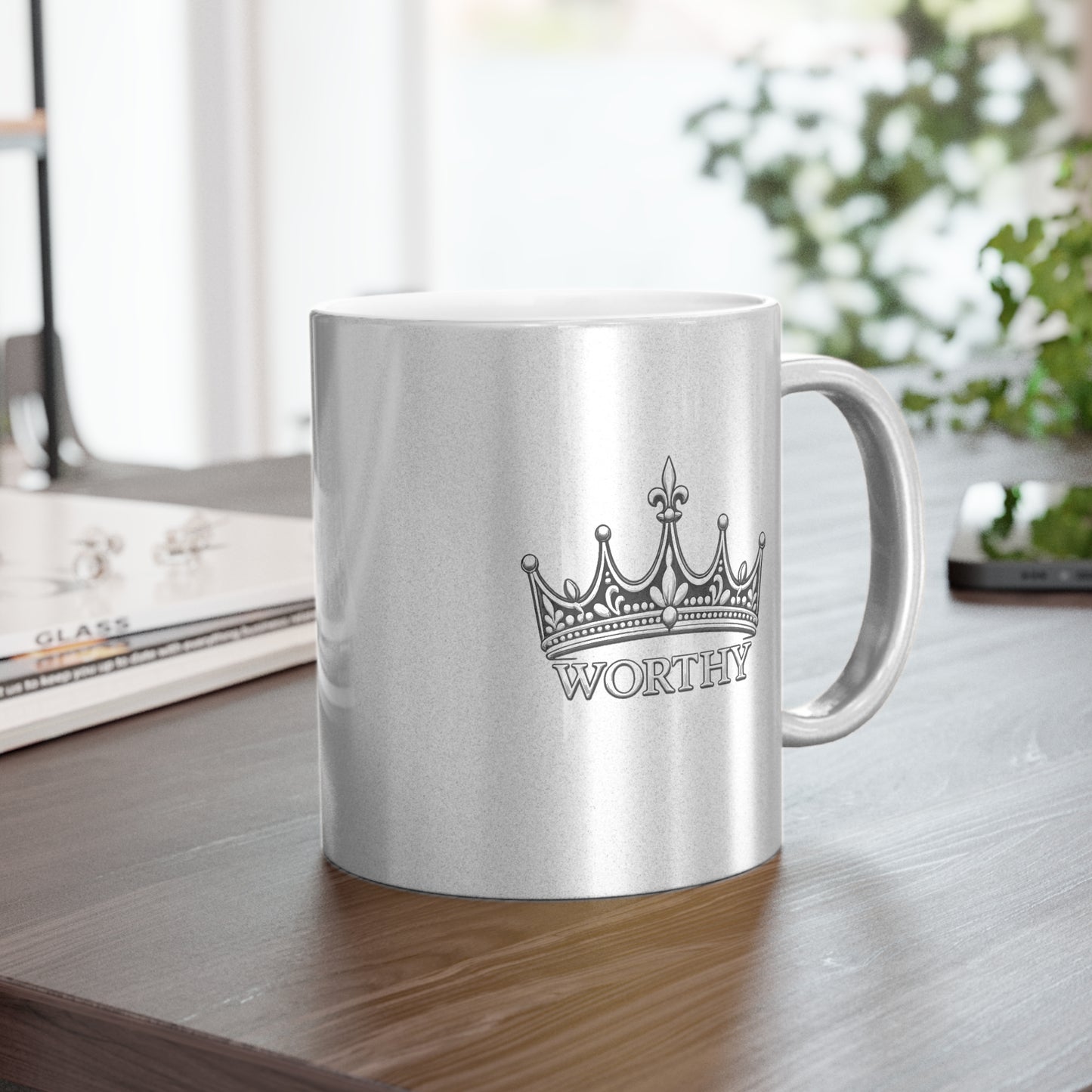 Worthy Crown Metallic Mug (Silver\Gold)