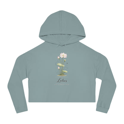 July Birth Flower Cropped Hooded Sweatshirt