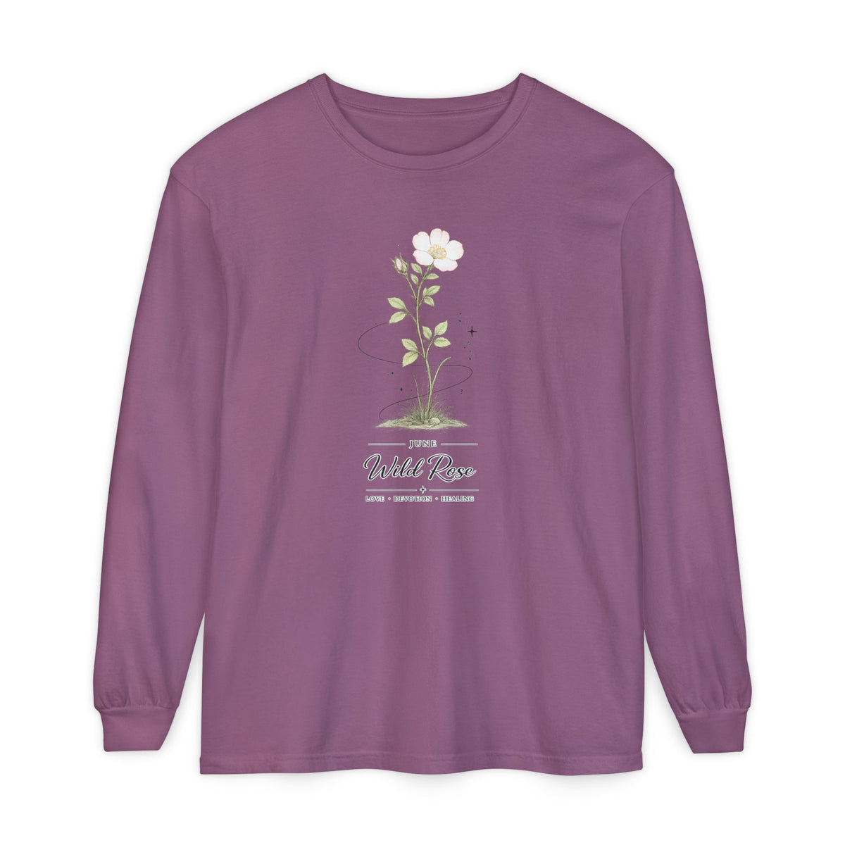 June Birth Flower Long Sleeve T-Shirt
