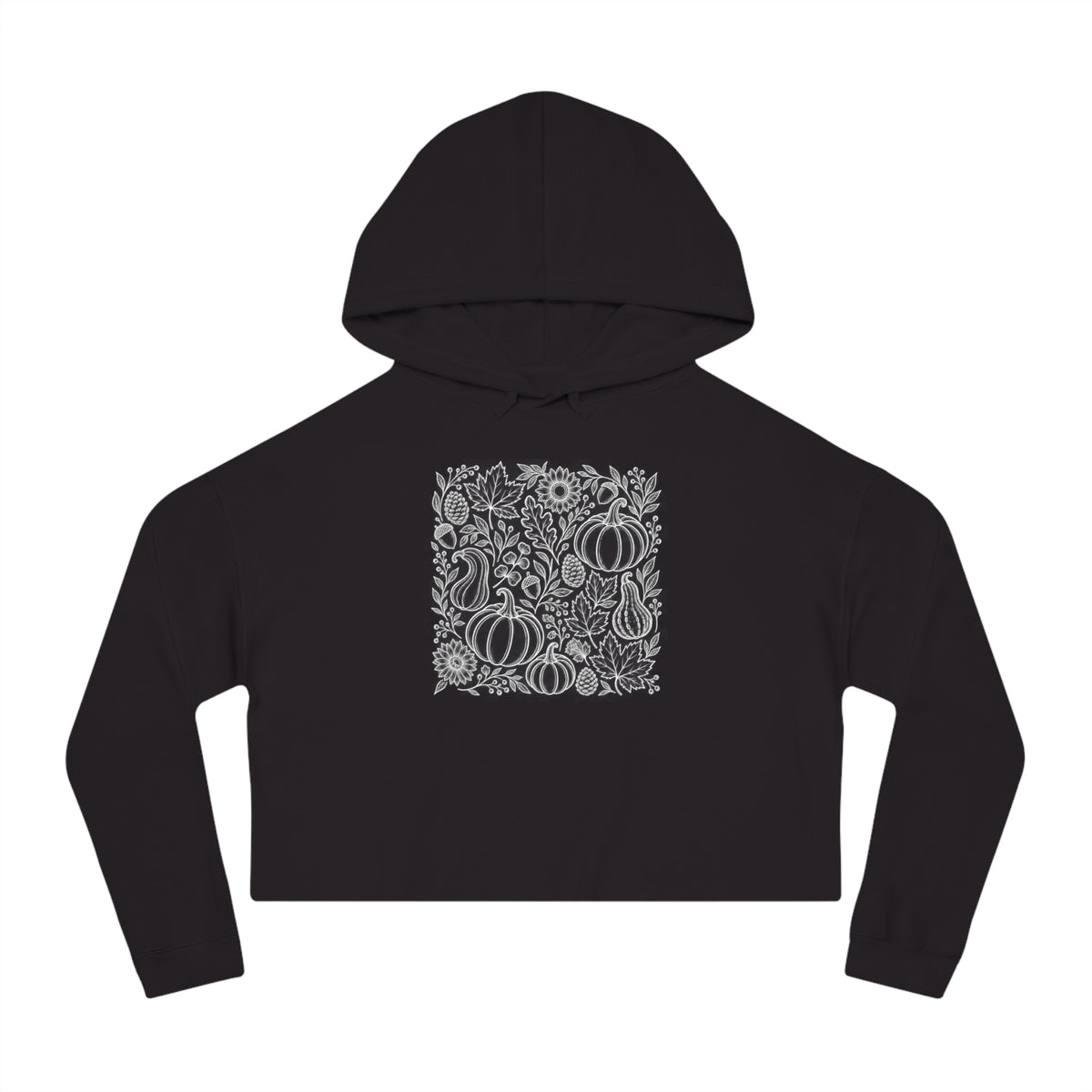 Autumn Whimsy Cropped Hooded Sweatshirt