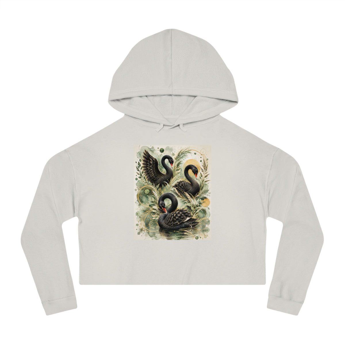 Emerald Grace Cropped Hooded Sweatshirt