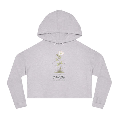 June Birth Flower Cropped Hooded Sweatshirt