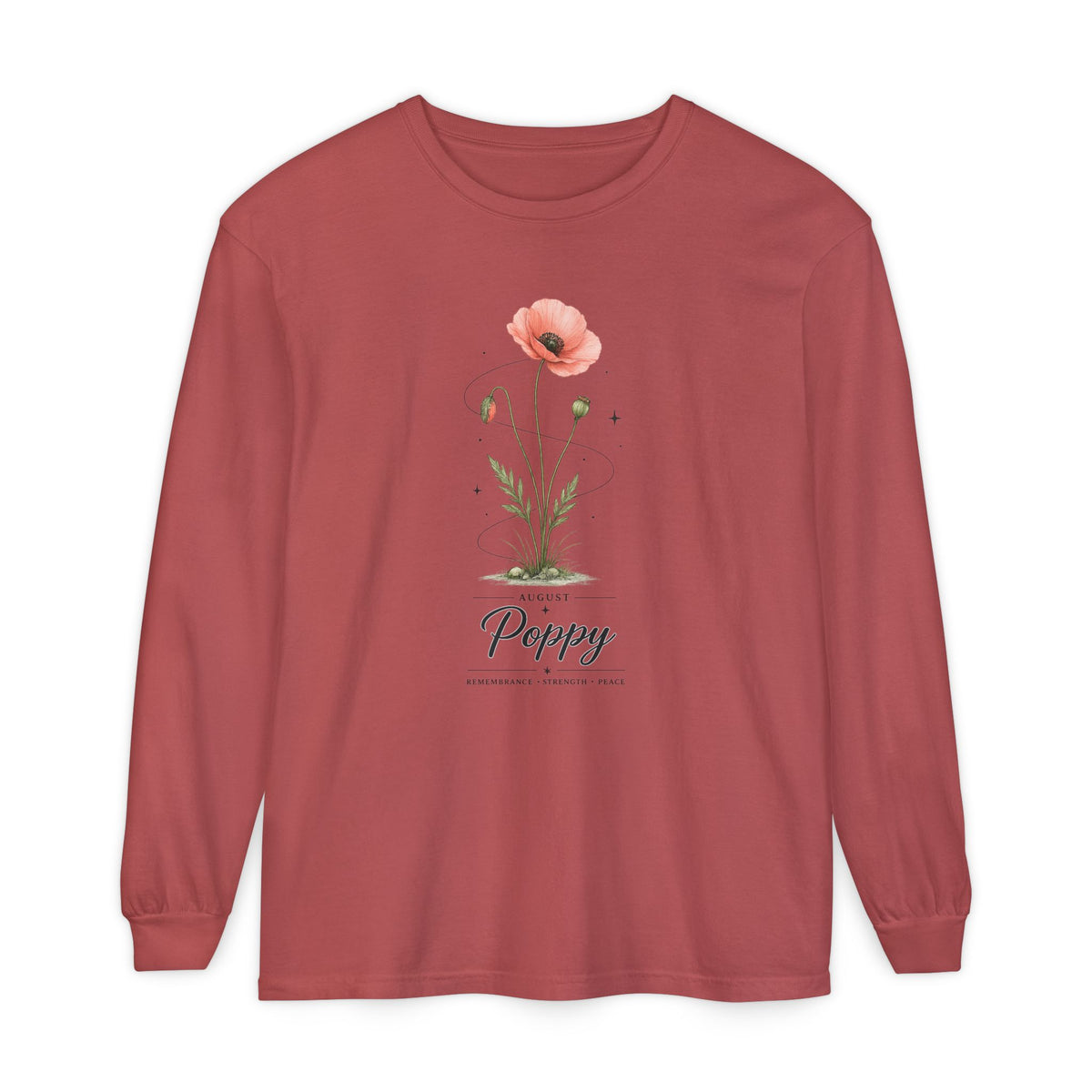 August Birth Flower Long Sleeve T-Shirt