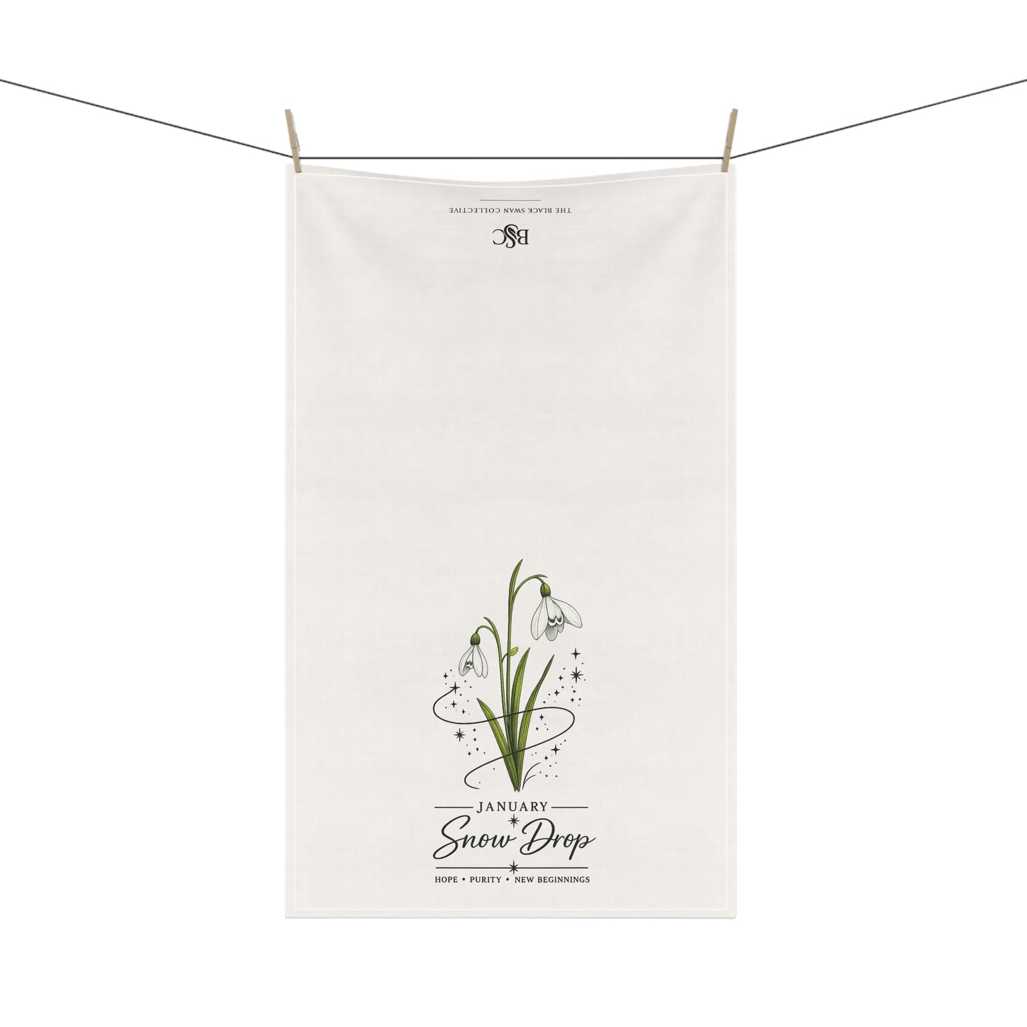 January Birth Flower Tea Towel