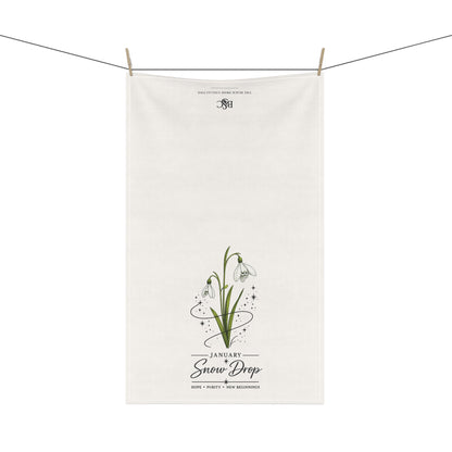 January Birth Flower Tea Towel