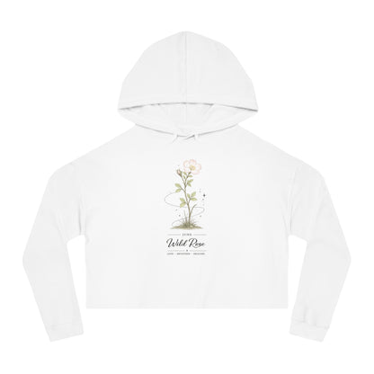 June Birth Flower Cropped Hooded Sweatshirt