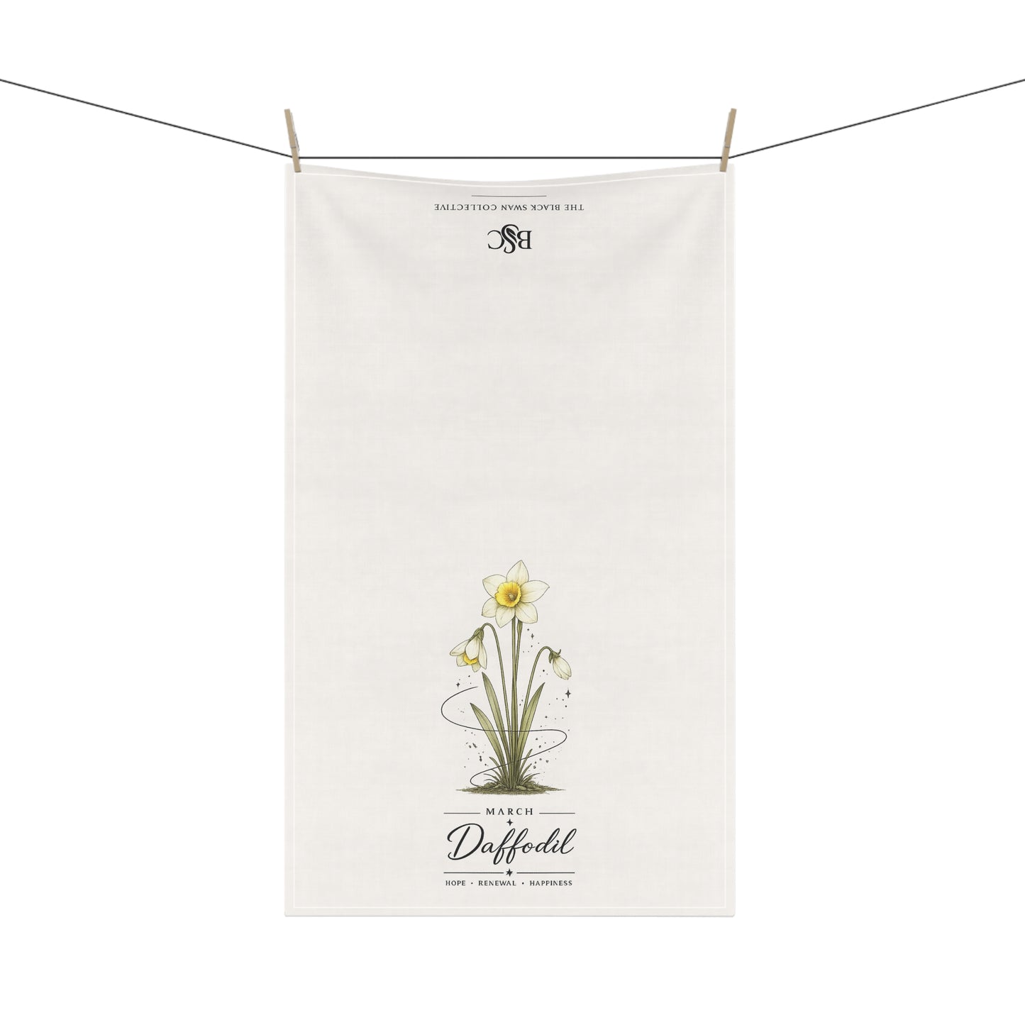 March Birth Flower Tea Towel