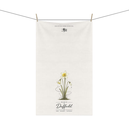 March Birth Flower Tea Towel