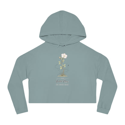 June Birth Flower Cropped Hooded Sweatshirt