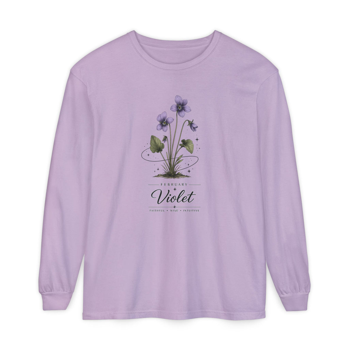 February Birth Flower Long Sleeve T-Shirt