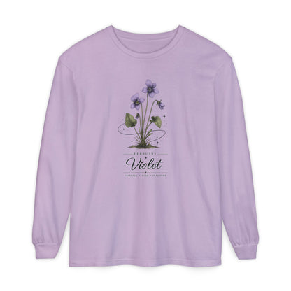 February Birth Flower Long Sleeve T-Shirt