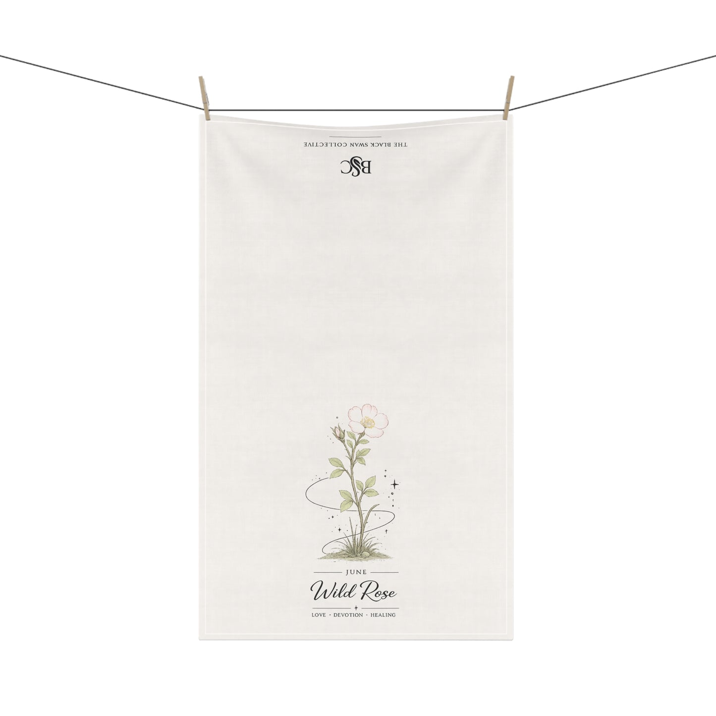 June Birth Flower Tea Towel