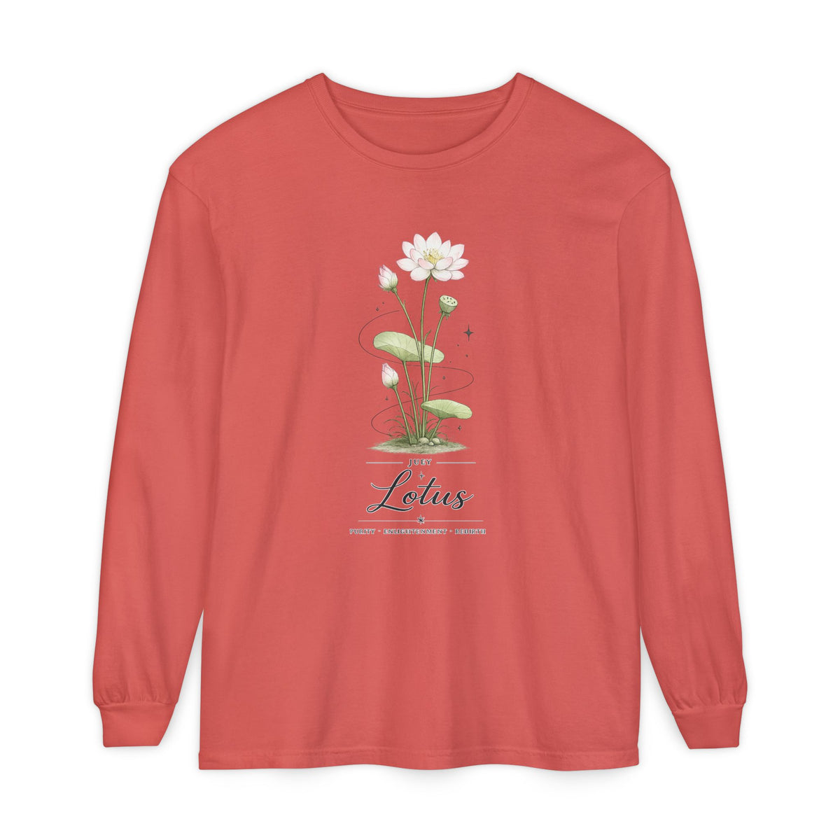 July Birth Flower Long Sleeve T-Shirt