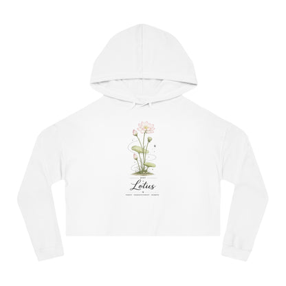 July Birth Flower Cropped Hooded Sweatshirt