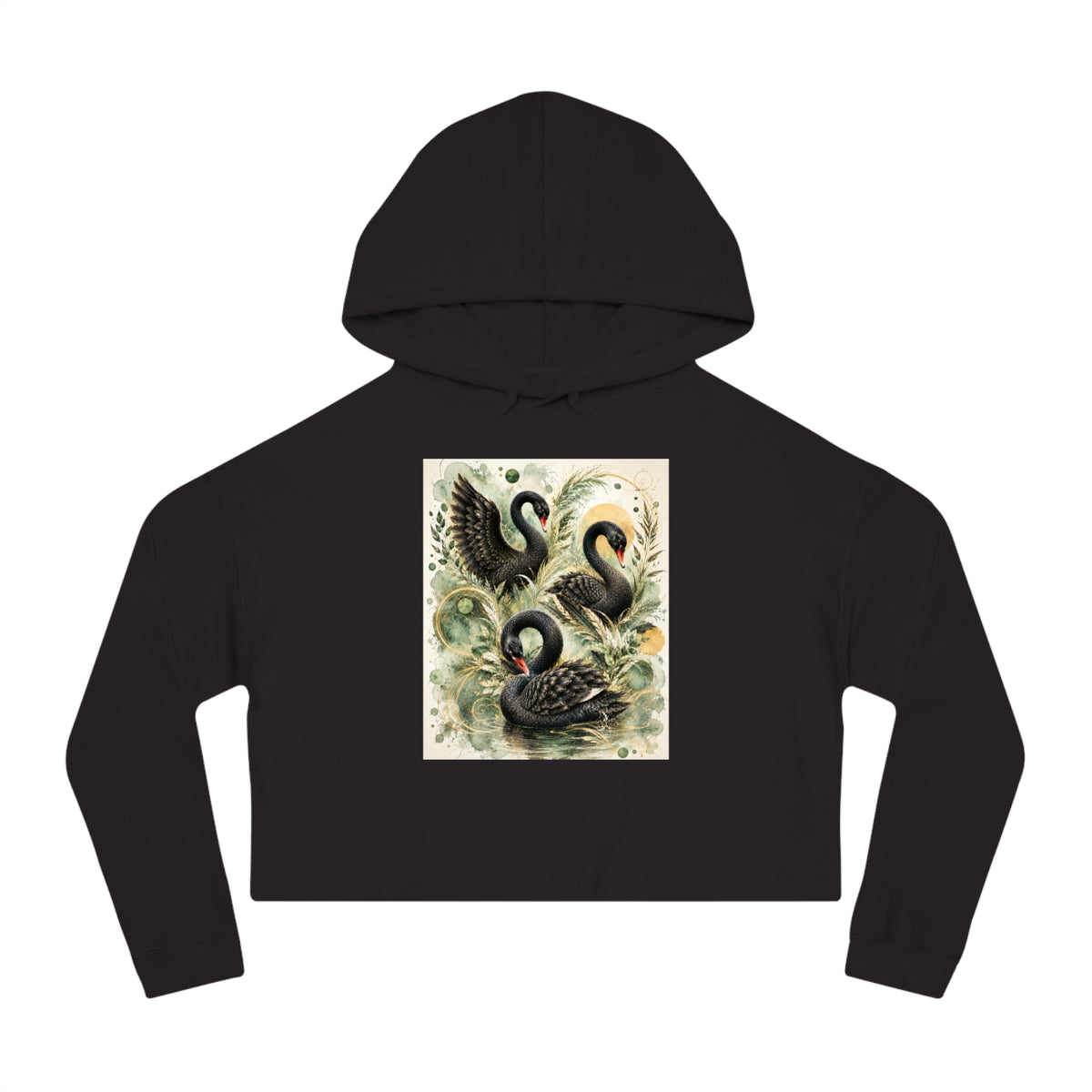 Emerald Grace Cropped Hooded Sweatshirt