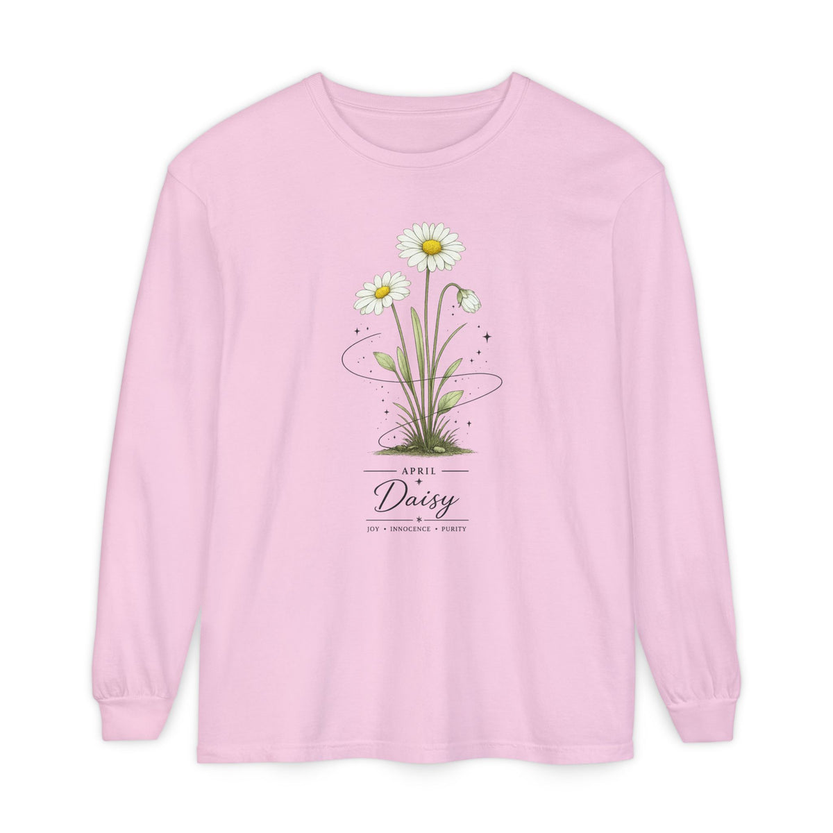 April Birth Flower Long Sleeve T-Shirt