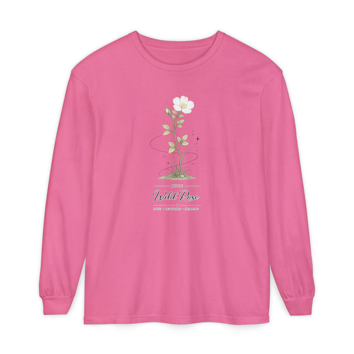 June Birth Flower Long Sleeve T-Shirt