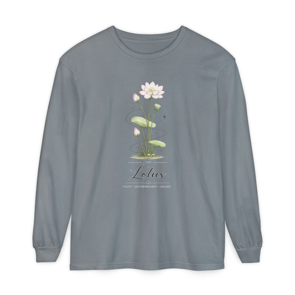July Birth Flower Long Sleeve T-Shirt
