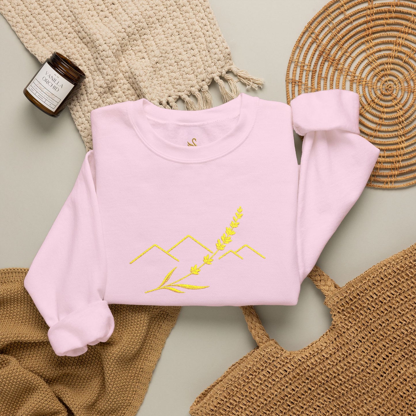 Lavender Ridge Embroidered Sweatshirt