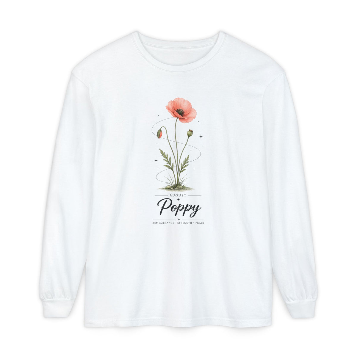 August Birth Flower Long Sleeve T-Shirt