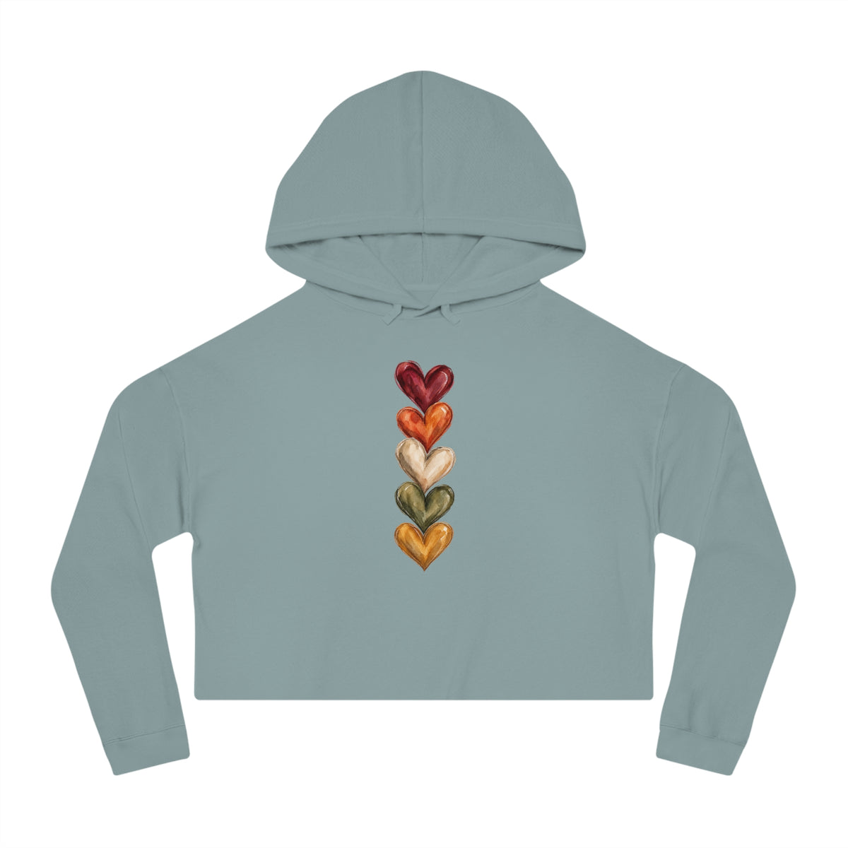 Hearts Of Autumn Cropped Hooded Sweatshirt