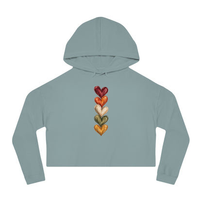 Hearts Of Autumn Cropped Hooded Sweatshirt
