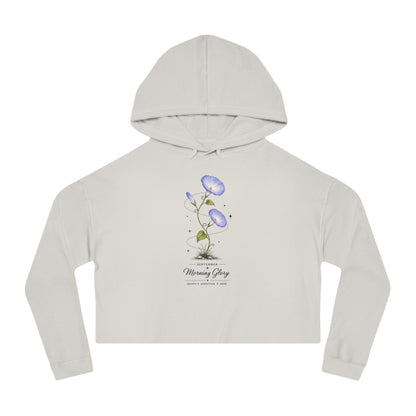 September Birth Flower Cropped Hooded Sweatshirt