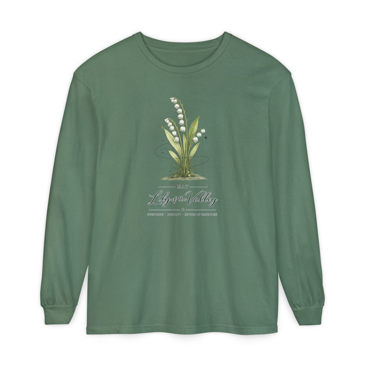 May Birth Flower Long Sleeve T-Shirt