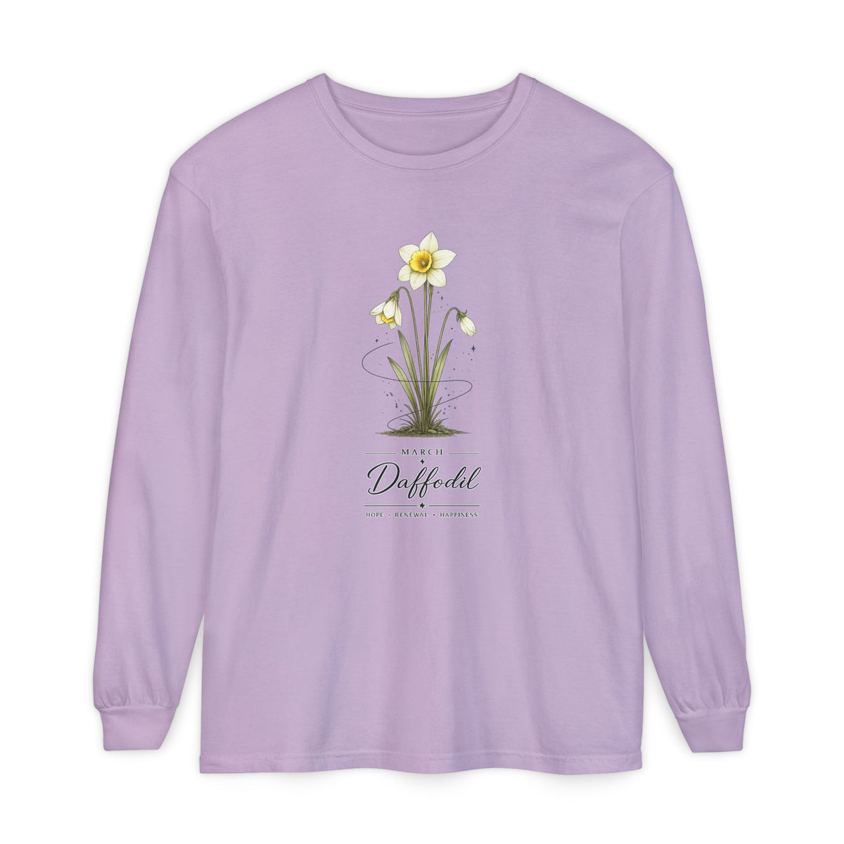 March Birth Flower Long Sleeve T-Shirt