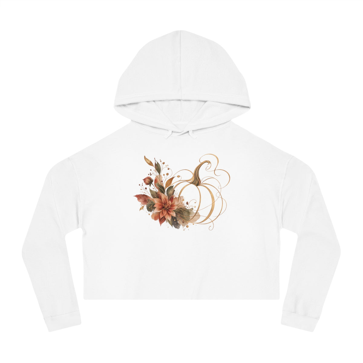 Autumn Bloom Cropped Hooded Sweatshirt