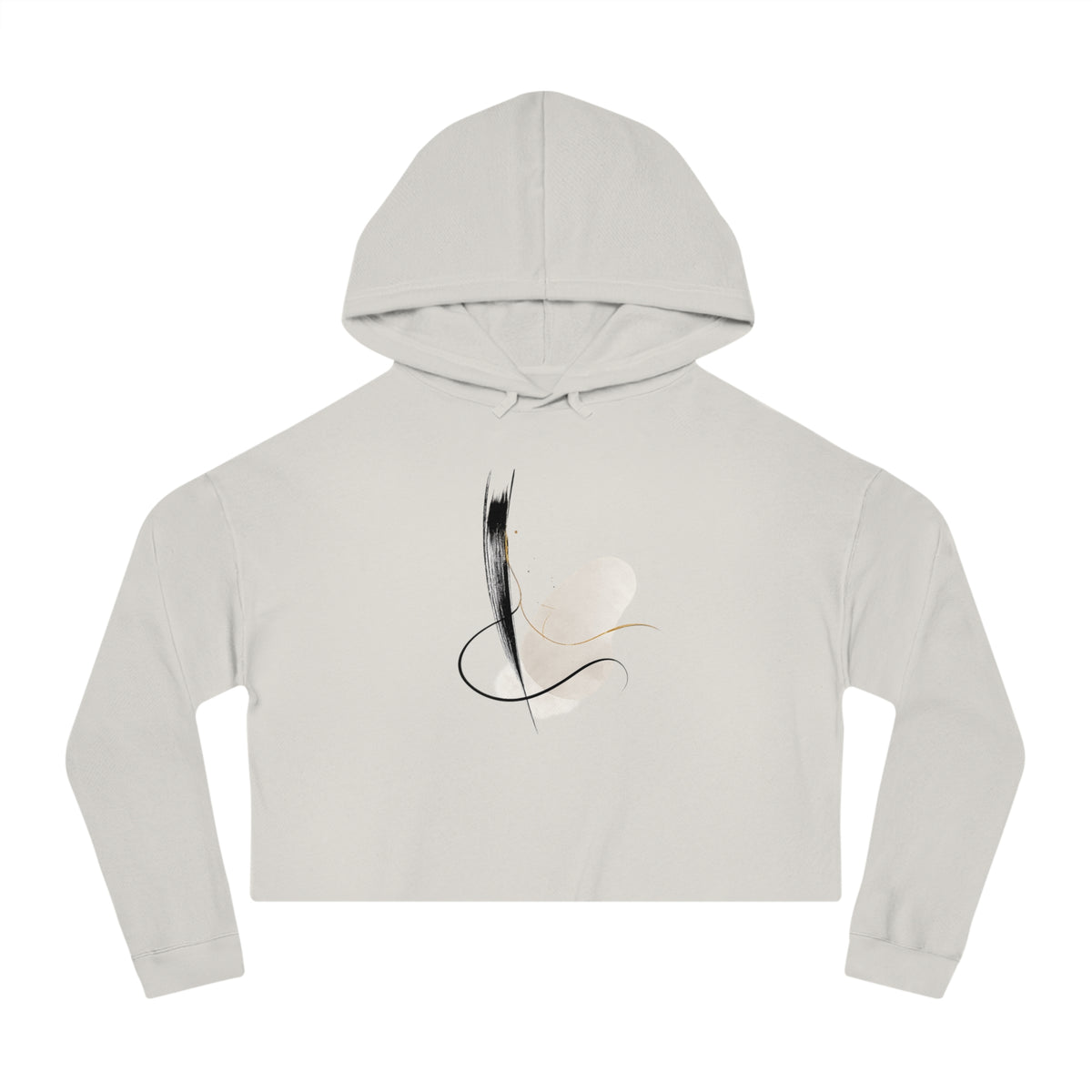 Contrast Cropped Hooded Sweatshirt