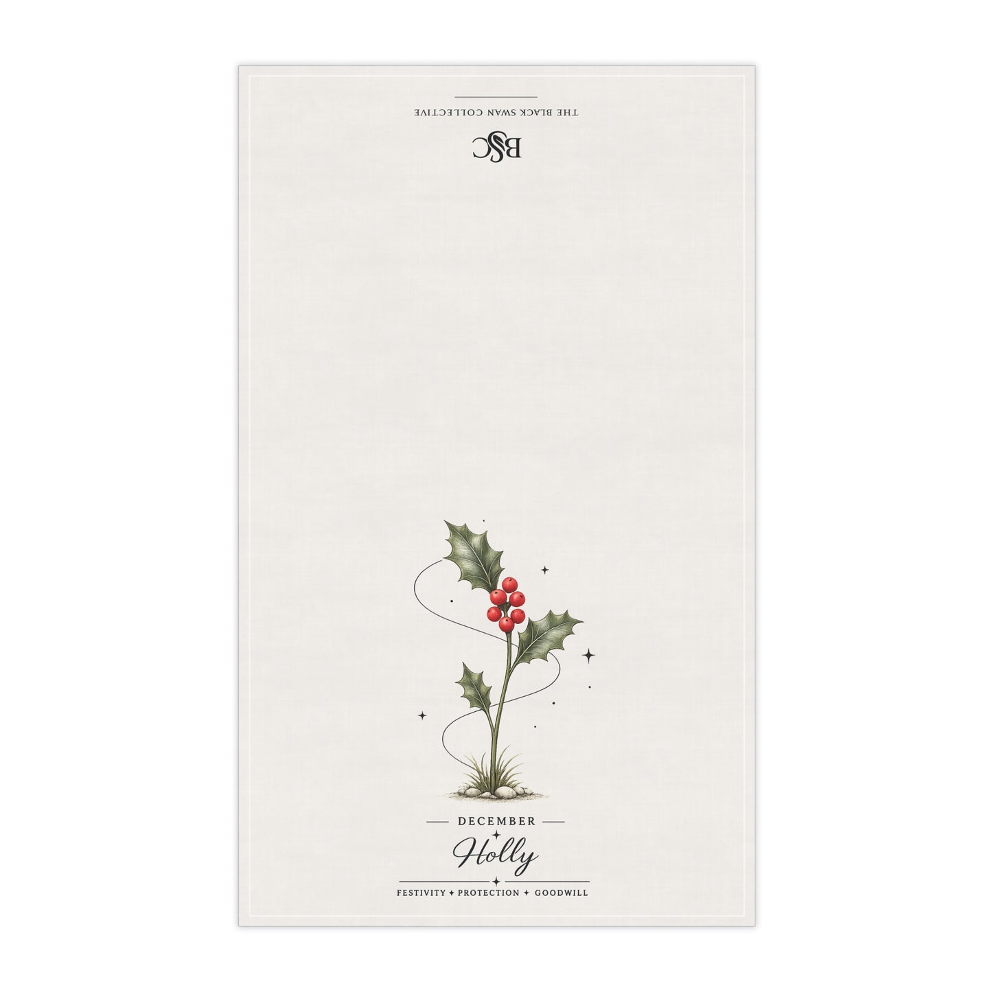 December Birth Flower Tea Towel